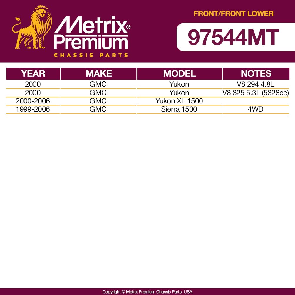 Metrix Premium Chassis Parts - 4 Pc Front L/R Lower Control Arm & Front L/R Sway Bar Stabilizer End Link Kit Fits 02-06 Cadillac