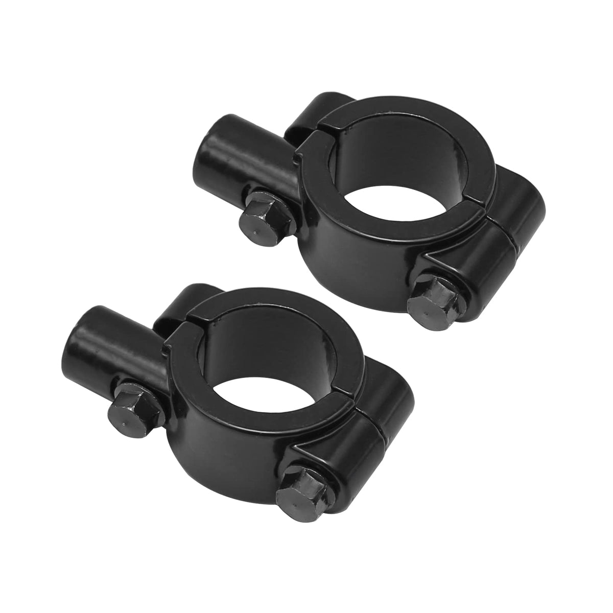 Aynaxcol 1' 25Mm Mirror Thread Motorcycle Handle Bar 10Mm Mirror Thread Mount Holder Clamp Adaptor Black