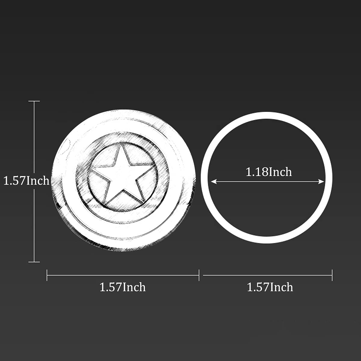 Car Engine Start Button Cover Abs General Motors Ignition Switch Trim Cover Captain America Auto Start Ring