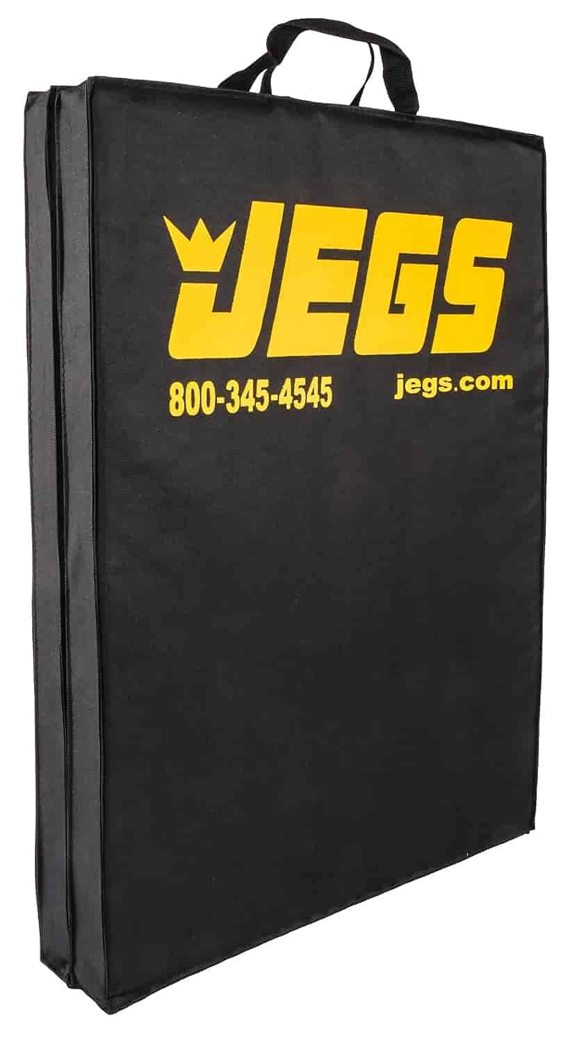 JEGS Foldable Pit Mat - 48'' x 18'' Unfolded Work Pad, 24'' x 18'' Folded Mechanics Pad - 1.5'' Thick Foam Padding, Heavy-Duty S