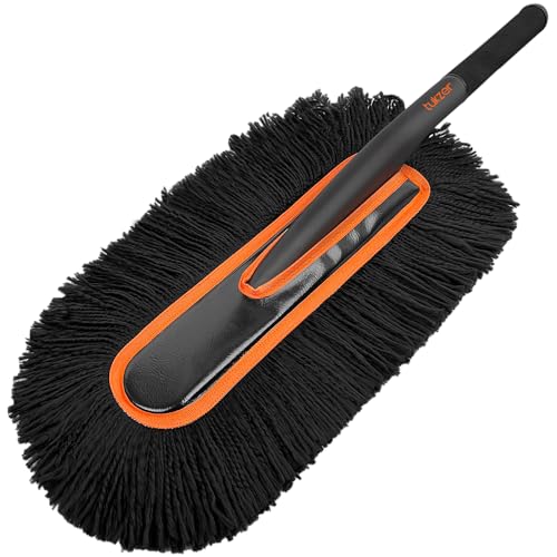 Tukzer Supersoft Microfiber Car Duster Brush With Detachable Handle| Strong Absorption, Scratchfree Cleaning Tool For Wet & Dr