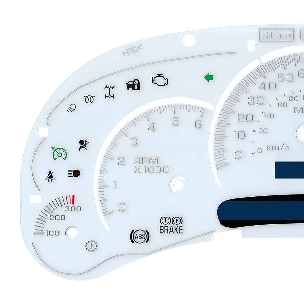 Benet White Gauge Face Overlay Led Version Trans Temp Compatible With 03-05 Gm Silverado Sierra Yukon