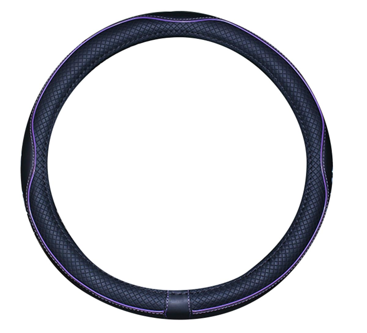Mayco Bell Black Purple Steering Wheel Cover, 14.5-15 inch, Anti-Slip Microfiber Leather, Durable & Comfortable Grip