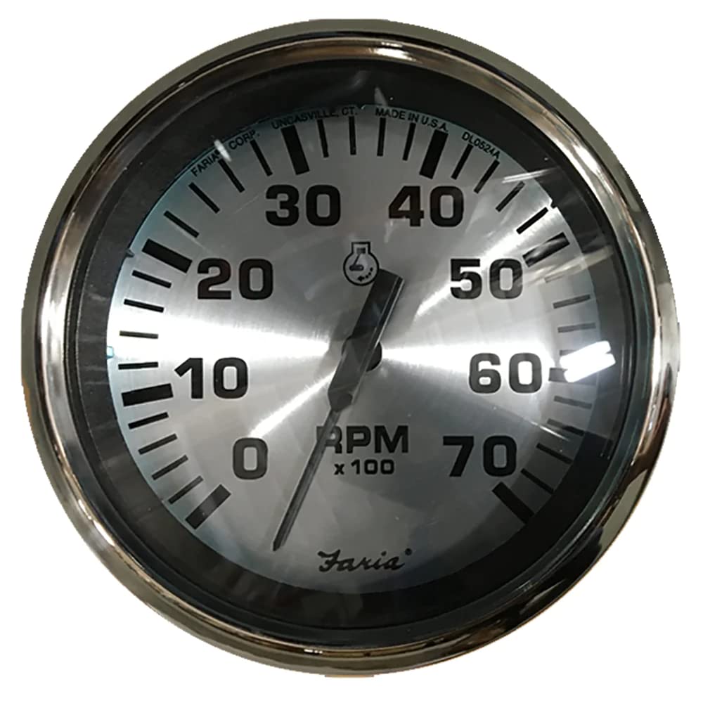 Faria Beede Instruments 36005 Spun Silver Tachometer - 7000 Rpm