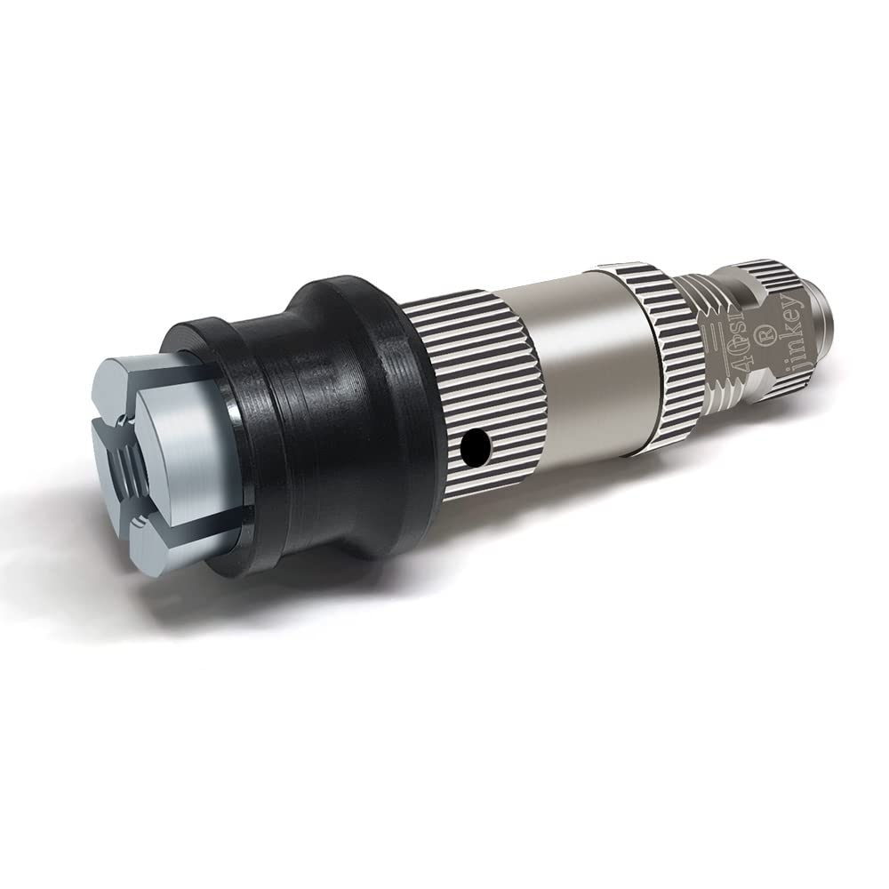 Jinkey Automatic Tire Deflator With Locking Air Chuck For Schrader Valve Straight Open Flow Air Chuck Quick Connect Air Down Tire Deflators Offroad Accessories For Car Truck Tire Pressure Equalizer