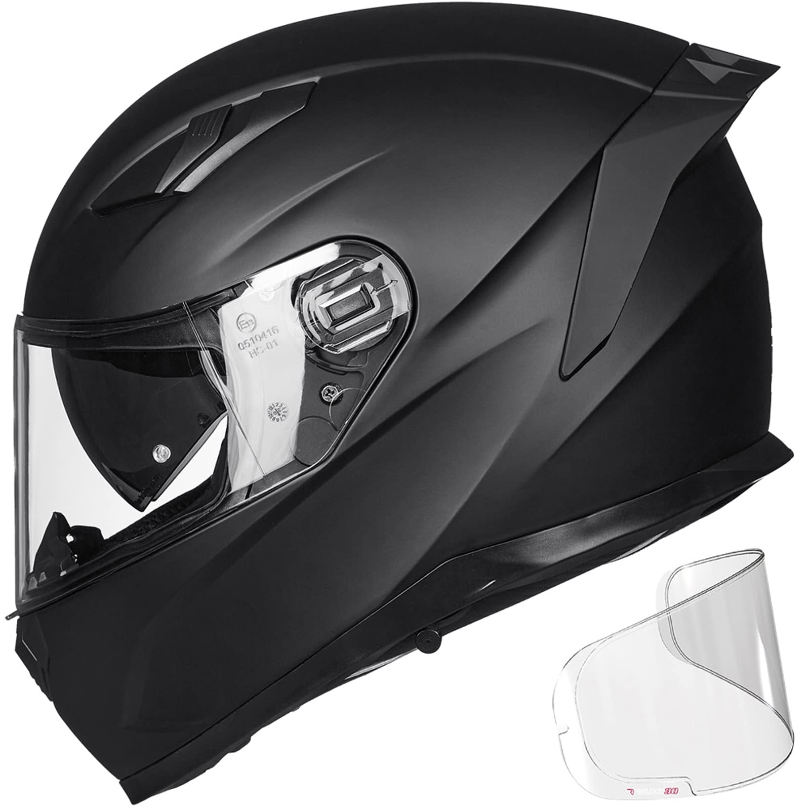 Ilm Motorcycle Helmets Full Face With Anti-Fog Pinlock Optional Heated Shield For Snowmobile Cascos Para Motos For Men Women Dot Model-129 (Matte Black, S)