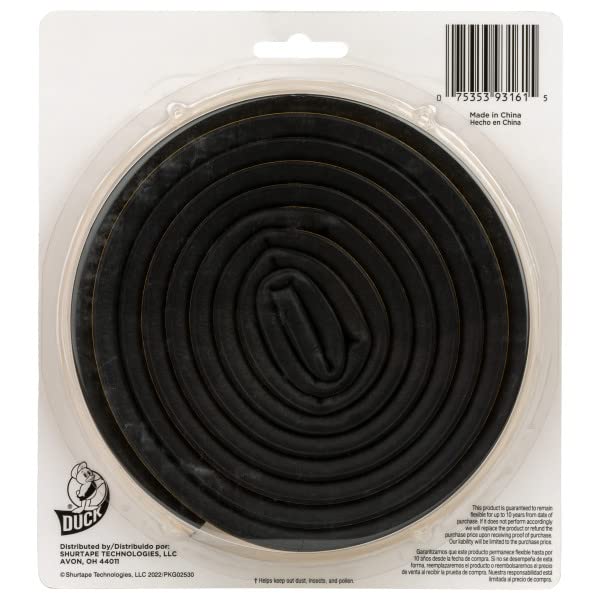 Duck Brand # 287901 Auto & Marine Rubber Weatherseal - Black.31 in. x .38 in. x 17 ft.