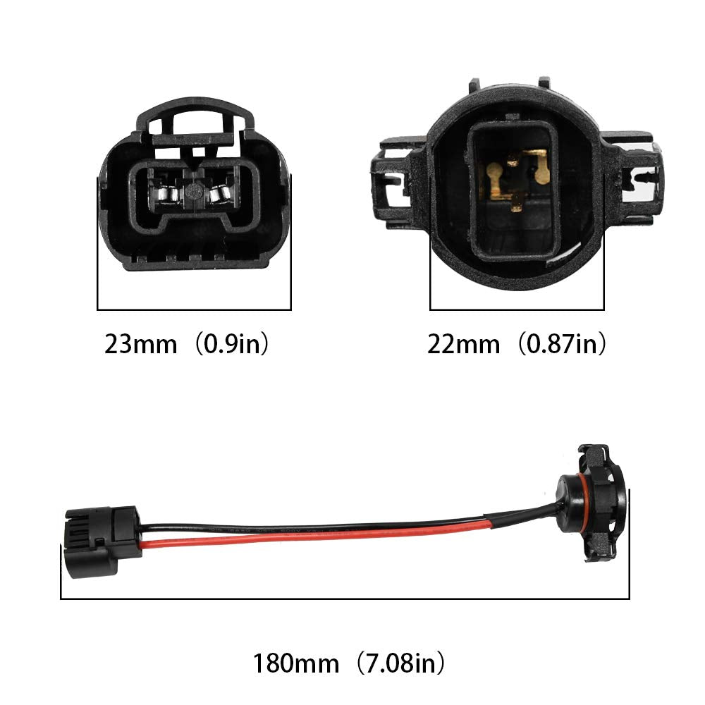Huiqiaods 5202 H16 Extension Wire Harness Socket For Headlights Fog Lights Retrofit Work Use,(Pack Of 2)