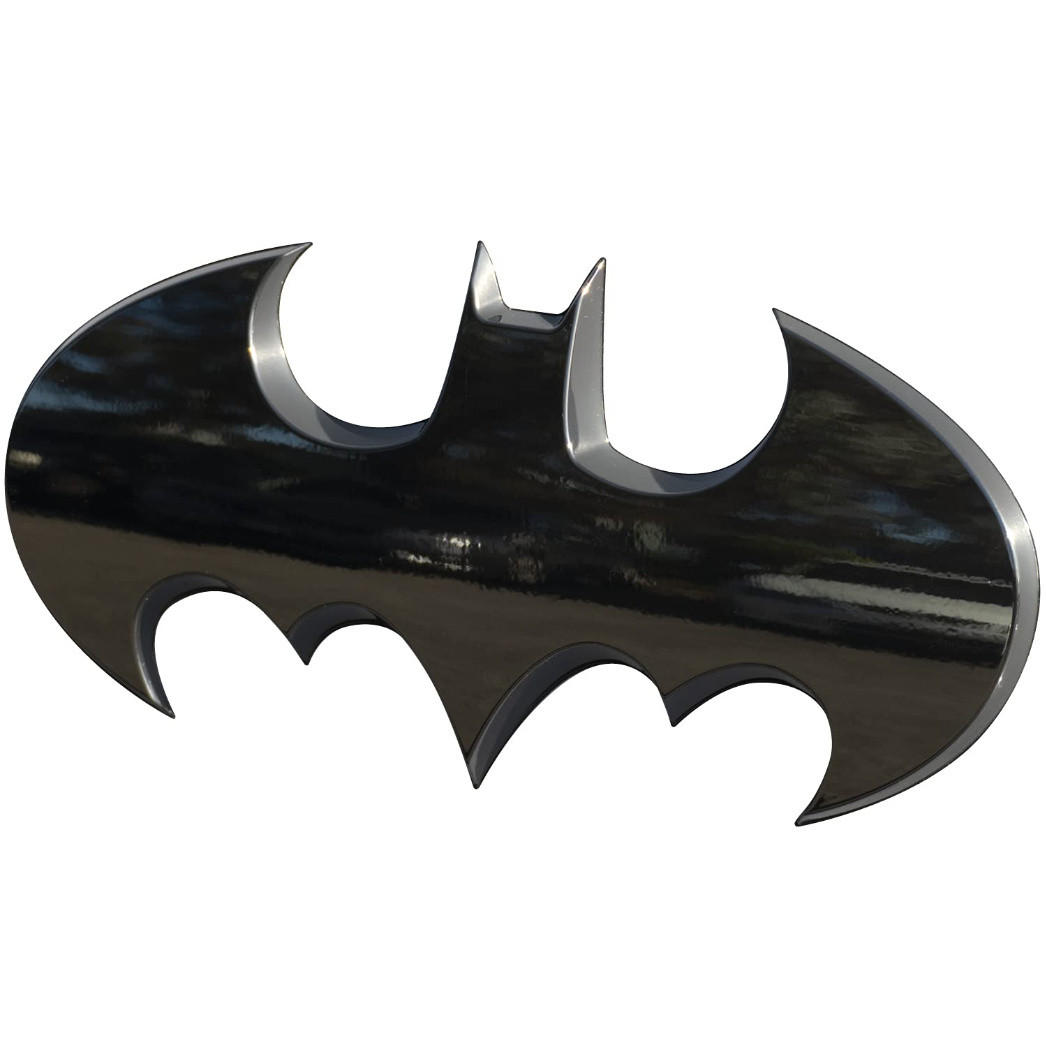 Fan Emblems Batman 3D Car Badge - 1989 Batwing Logo - Large (Black Chrome: 7.3 X 3.6 X 0.4 Inches)