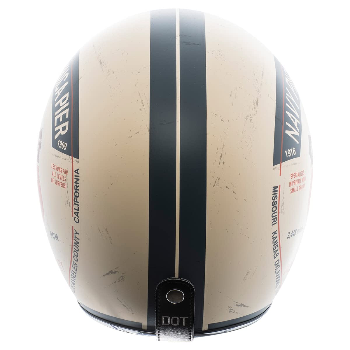 Torc Unisex-Adult Open-Face-Helmet-Style T50 Route 66 3/4 Helmet (With 'Pch' Graphic) (Flat White,Small), 1 Pack