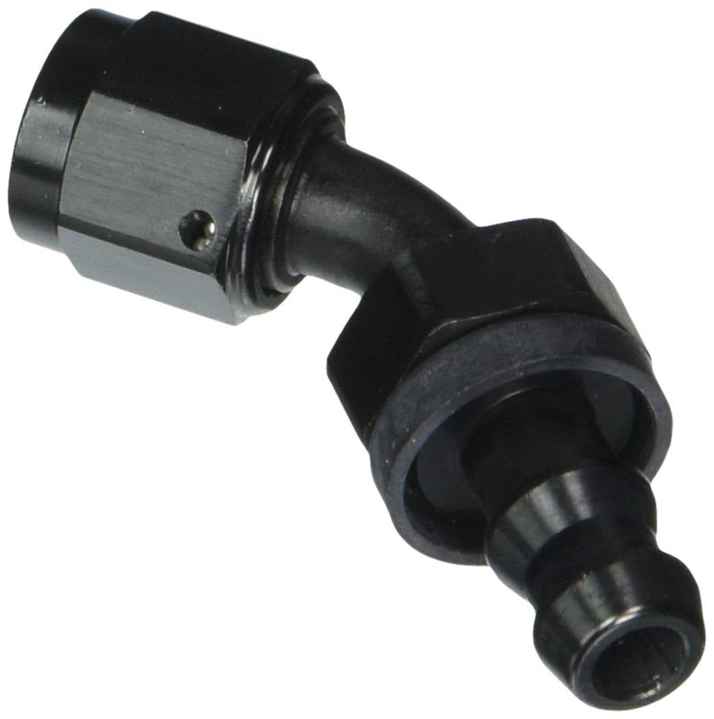 Russell/Edel Hose End Twist Lok 45 Deg -6 Blk Anodized