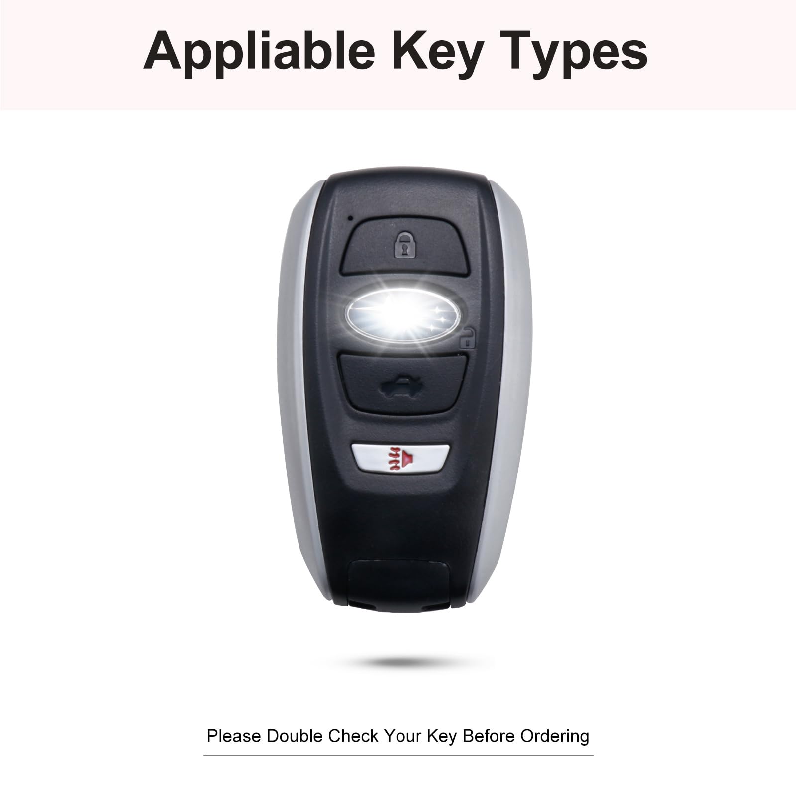 Ruabiban For Subaru Key Fob Cover With Keychain, Pink Leather Key Case Fit For Ascent Brz Crosstrek Forester Impreza Legacy Outb