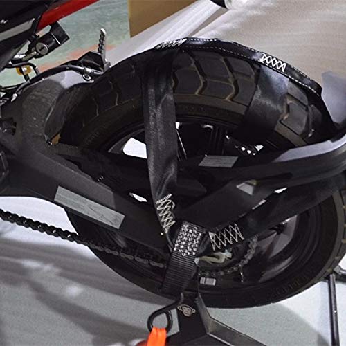 Porotmotor Universal Motorcycle Rear Wheel Tie Down Strap Transport Strap In Black