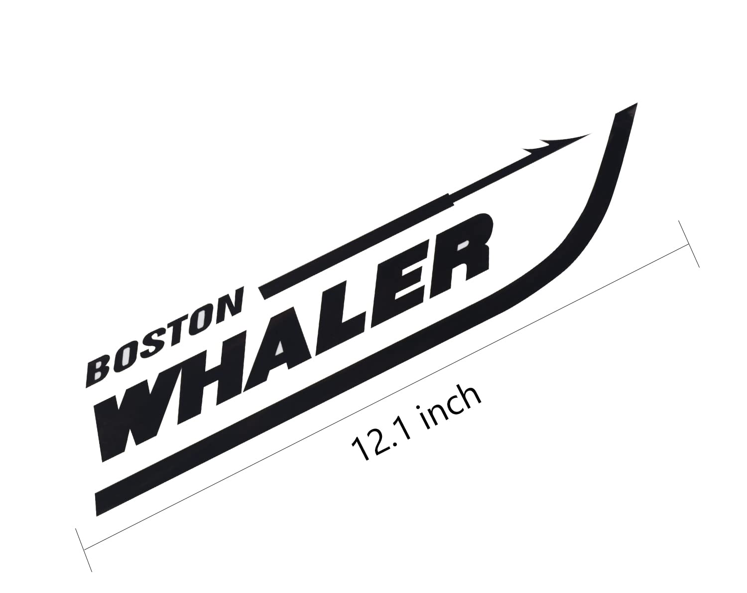 2Pc Boston Whaler Stickers Decal Boat Outboard Motor Fit for Whaler Hull Marine Grade (Black)