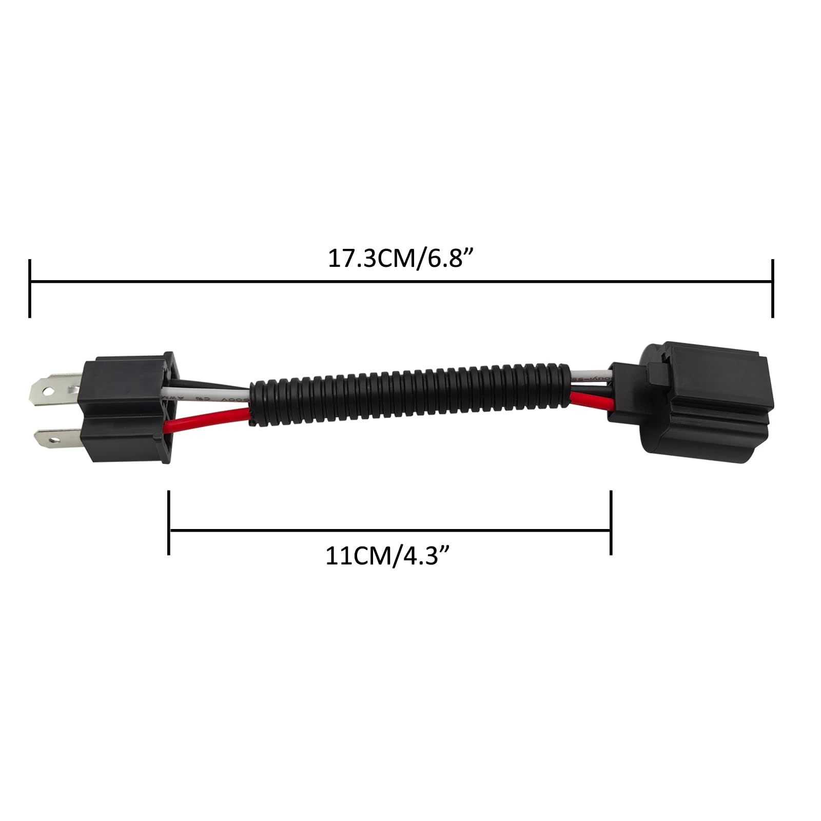 Audak 2 Pcs H4 9003 Male To H13 9008 Female Sockets Wiring Harness For Headlights Or Fog Lights