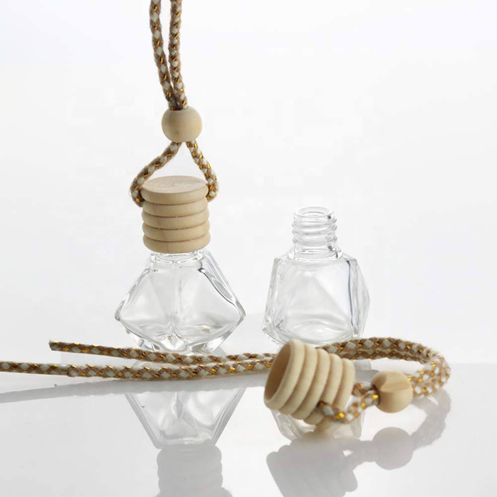 10 Packs Car Hanging Diffuser Empty Glass Perfume Bottles Air Freshener Diffuser Bottle Pendant Oil Fragrance Aromatherapy Bottl