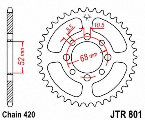 Jt Sprockets Jtr801.32 32T Steel Rear Sprocket