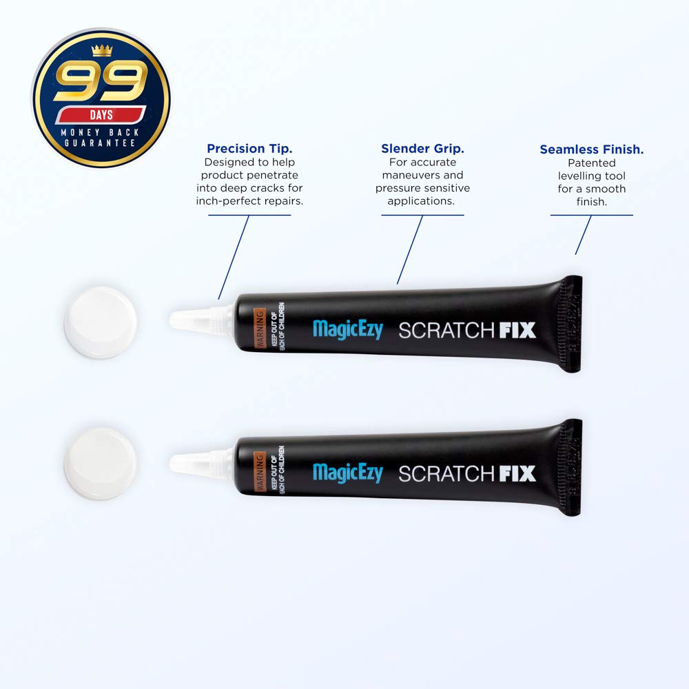 MagicEzy Auto Scratch RepairEzy - (White Kit) Touch Up Paint for Car Scratches and Chip Repairs | All Makes and Models | No Need
