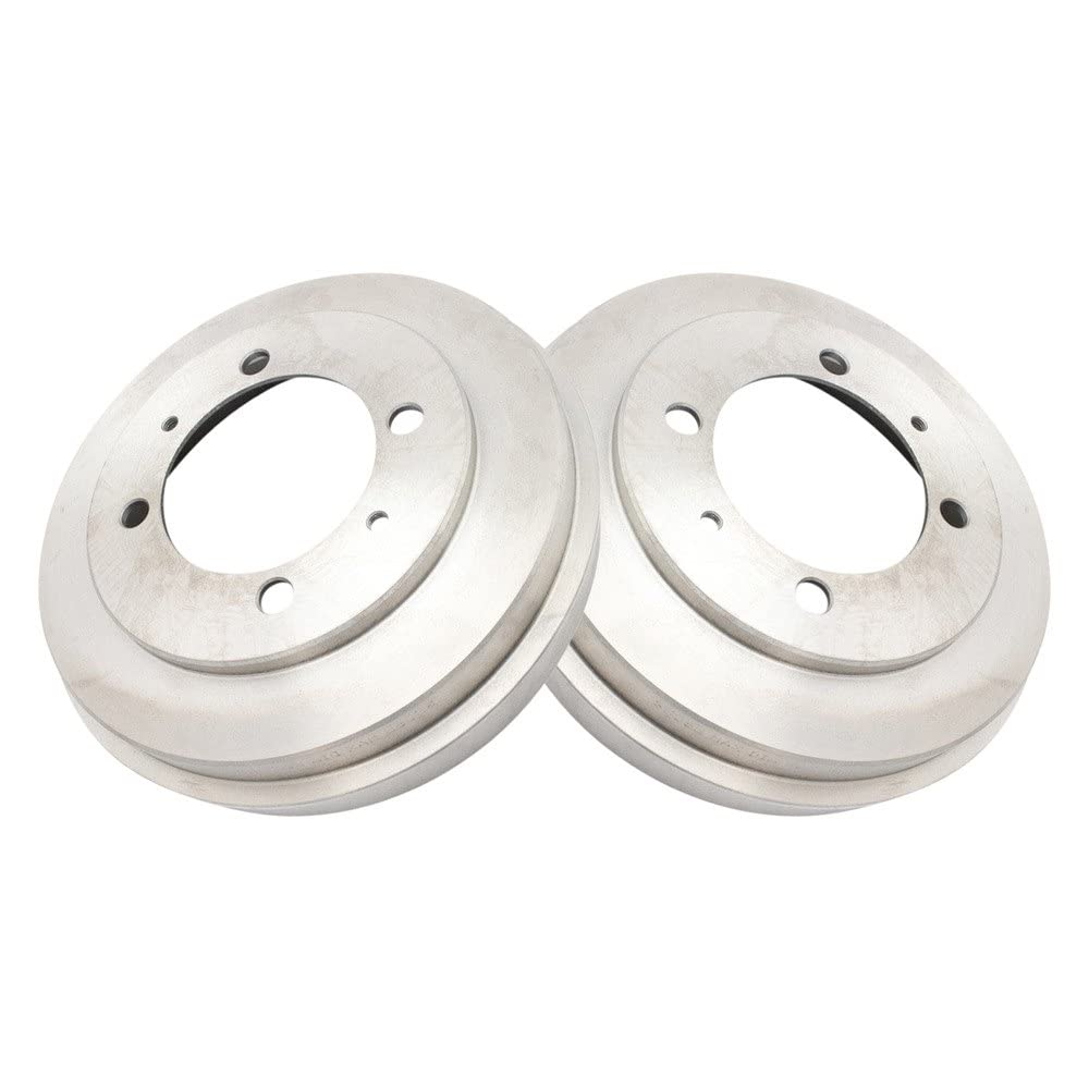 Trq Rear Brake Drum Pair Set Compatible With 2002-2007 Mitsubishi Lancer/Models With 15 Inch Wheel