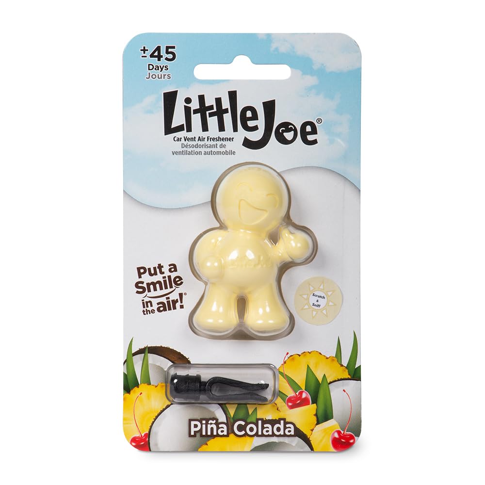 Stoner Car Care Little Joe Pina Colada Car Air Freshener Clip, Off White, 1 Count, Long-Lasting Odor Eliminator, Model 96412