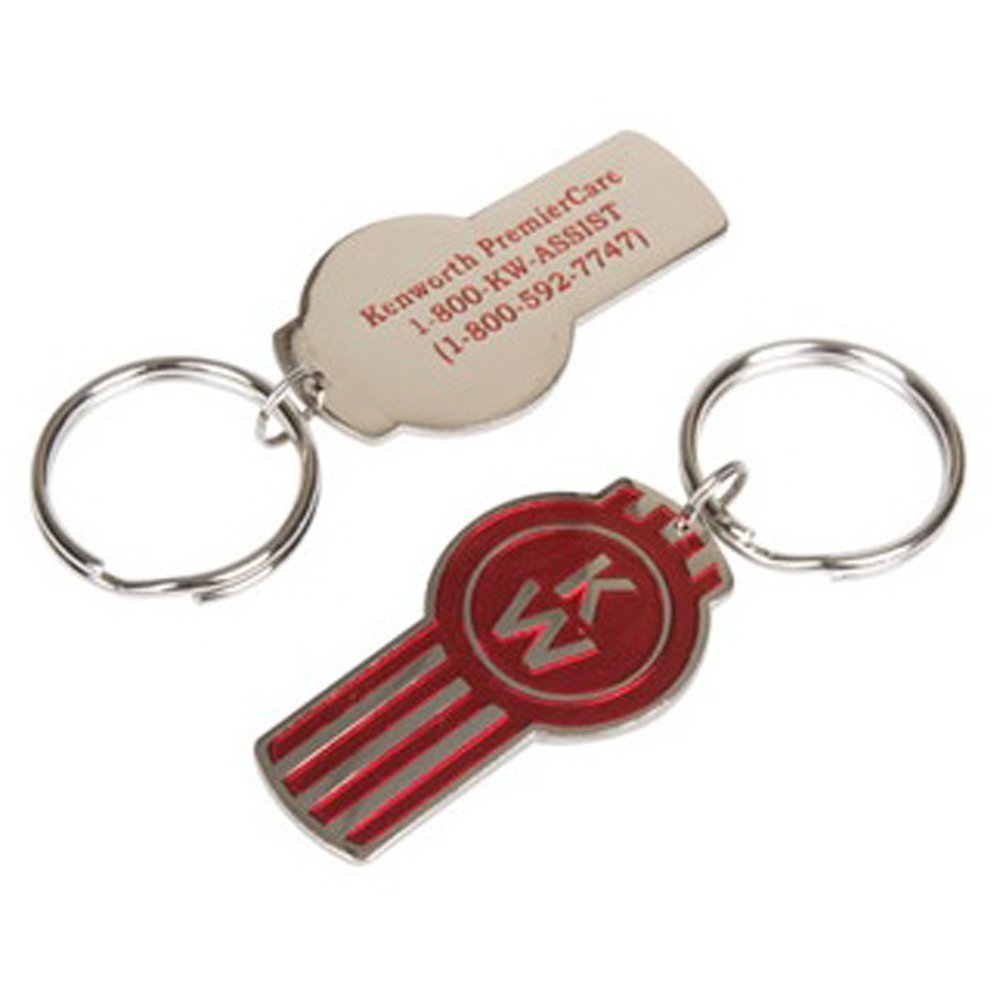 Bda Kenworth Red & Silver Pewter Key Tag Keychain