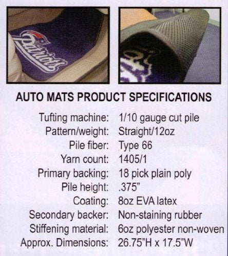 Collegiate University Of Texas 2 Piece Carpeted Novelty Car Mats