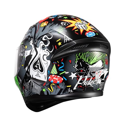 KYPARA Motorcycle Modular Full Face Helmet, DOT Certified, XL, Multi-Color, ABS Material, Dual Visor Flip Up Design