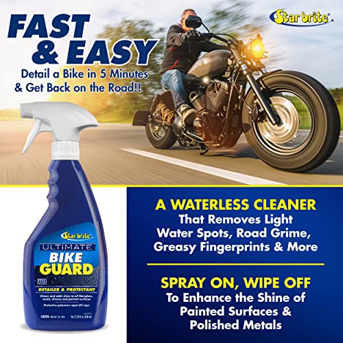 STAR BRITE Ultimate Bike Guard - Motorcycle Detailer & Protectant Spray - Remove Road Grime, Add Shine & Protect in 5 Minutes (0