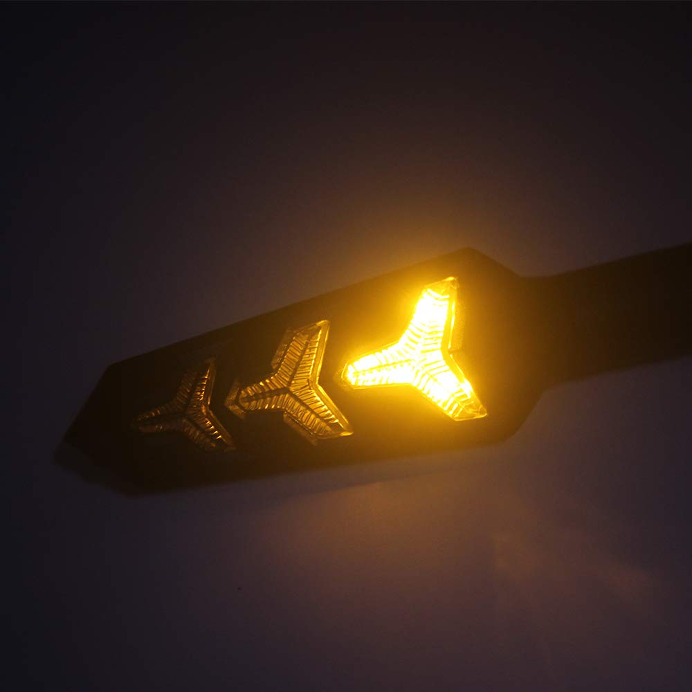 Dophisall Auto 2-Pack Motorcycle Indicators Flowing Turn Signal Lights Y Shape Led Bulbs For Motorbike Scooter Off Road (Dc-12V)