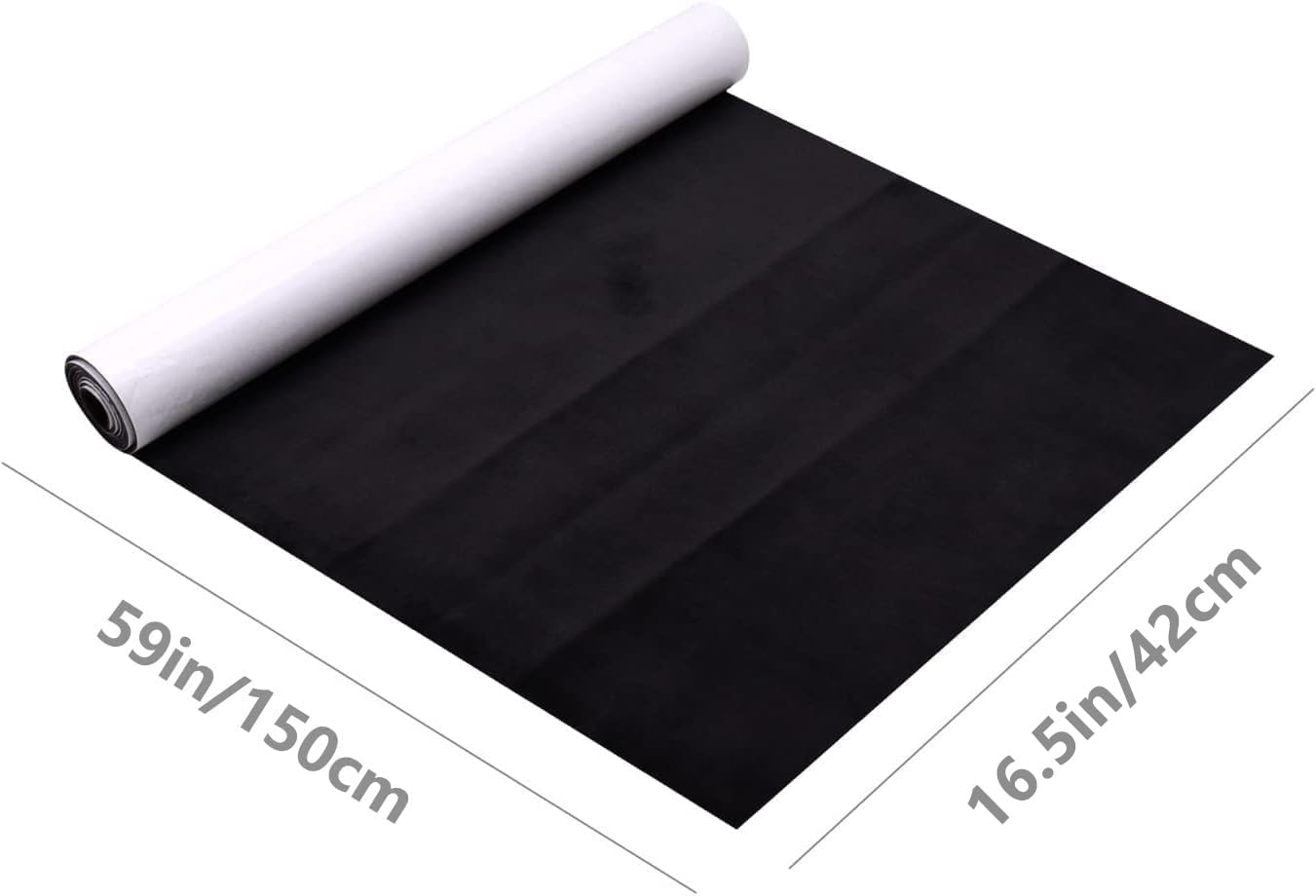Y.A. Lotus Black Microfiber Fabric Self-Adhesive Suede Look 16.5In X 59In, Premium Synthetic Leather - Stretch Film Fabric Perfe