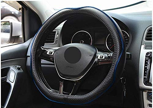 Mayco Bell Flat Bottom Steering Wheel Cover Anti-Slip,Safety,Soft,Breathable,Durable,Full Surround,Comfortable Grip Microfiber Leather (D-Shape,Black)