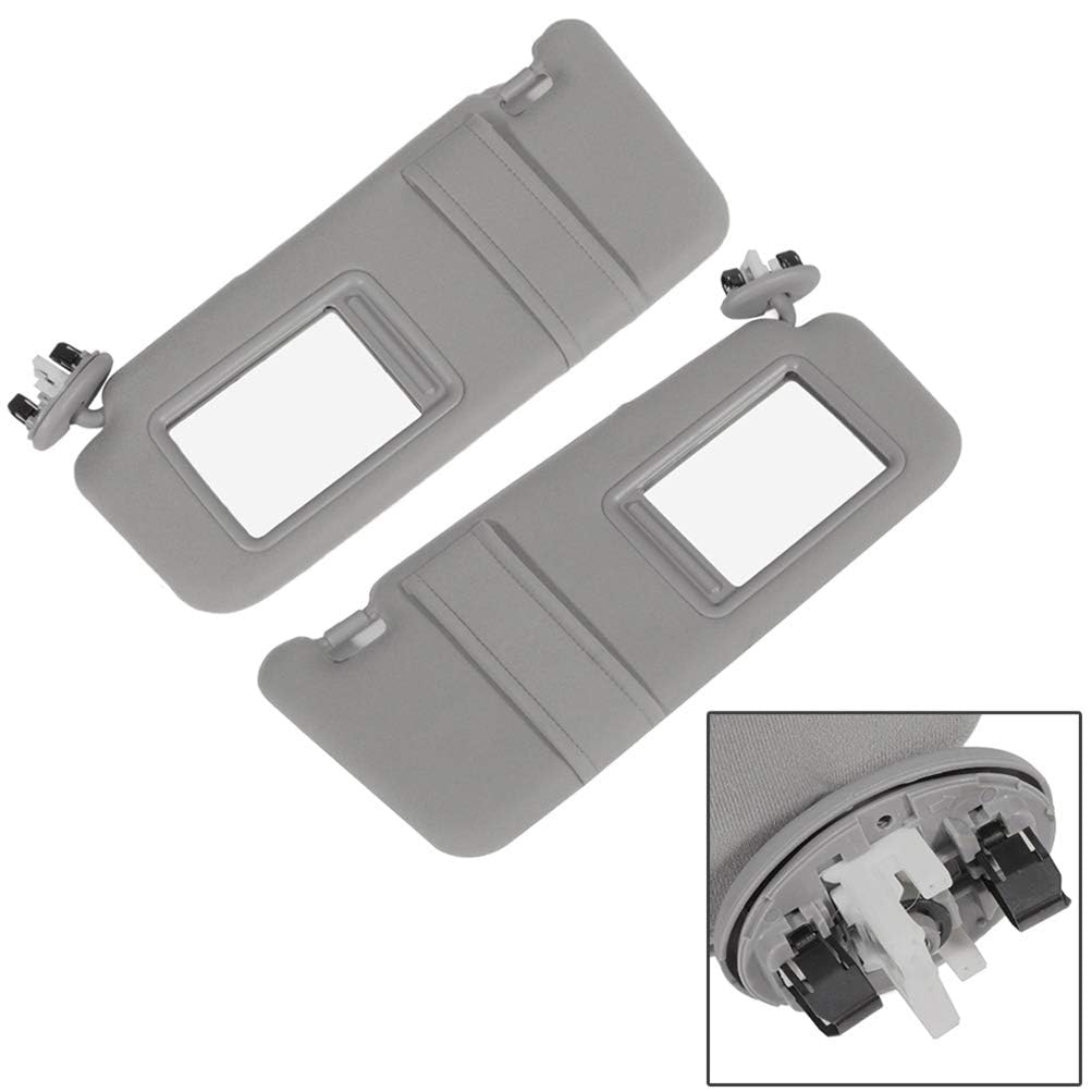 Scitoo Left And Right Sides Gray Sun Visor Fit For 2006-2011 For Toyota For Camry 74320-06800-B0,04002-30706-B0,74310-06770-B0,0