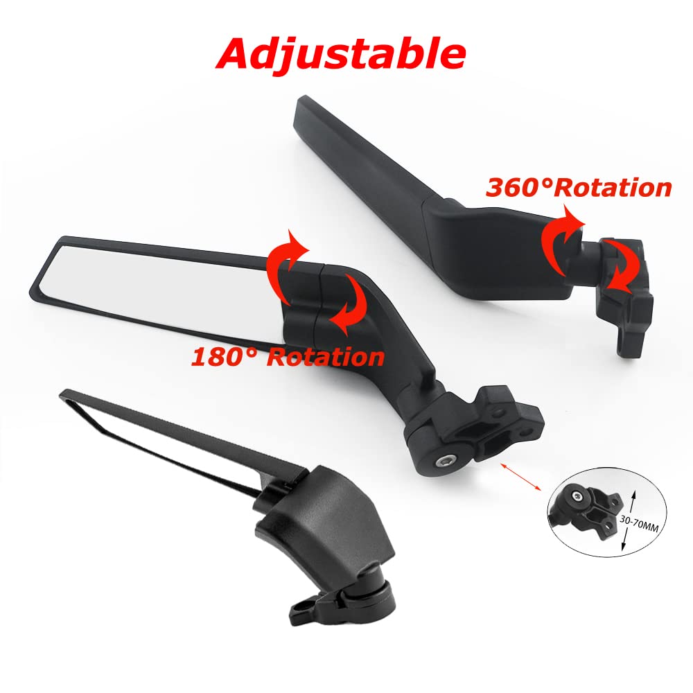 Spauto Motorcycle Side Mirrors, Adjustable Stealth Mirrors Fit For 2018-2023 Kawasaki Ninja 400/650 Zx10R/Zx6R/Zx-636 Honda Cbr6