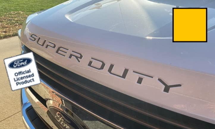 Decal Mods (2017-2022) Hood Grille Decal Sticker (Thin) Letter Inserts Inlays for Ford F250 F350 F450 Super Duty (Yellow) - CY