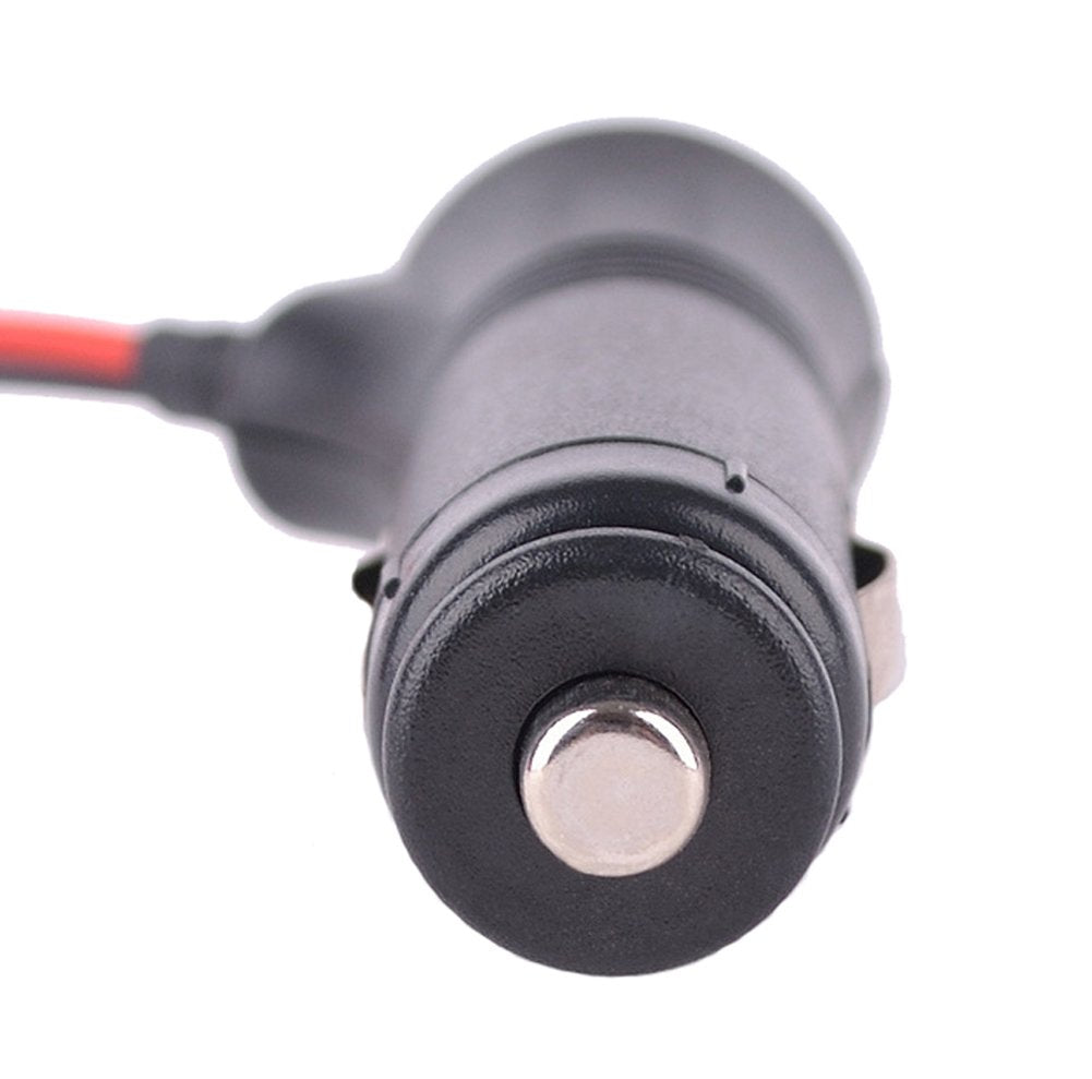 Carviya Car Motorbike/Motorcycle 12V Cigarette Lighter Power Supply Adapter Plug Cable with Switch Button Built-in 5A Fuse (1.5
