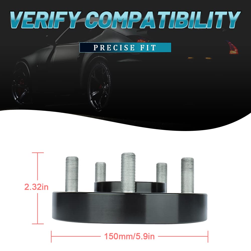 Irontek 1In Hubcentric Spacers 5X114.3Mm (70.5Mm Bore, 1/2X20 Studs) 5X4.5 To 5X4.5 Wheel Spacers Adapter 25Mm Fits Ford Explore