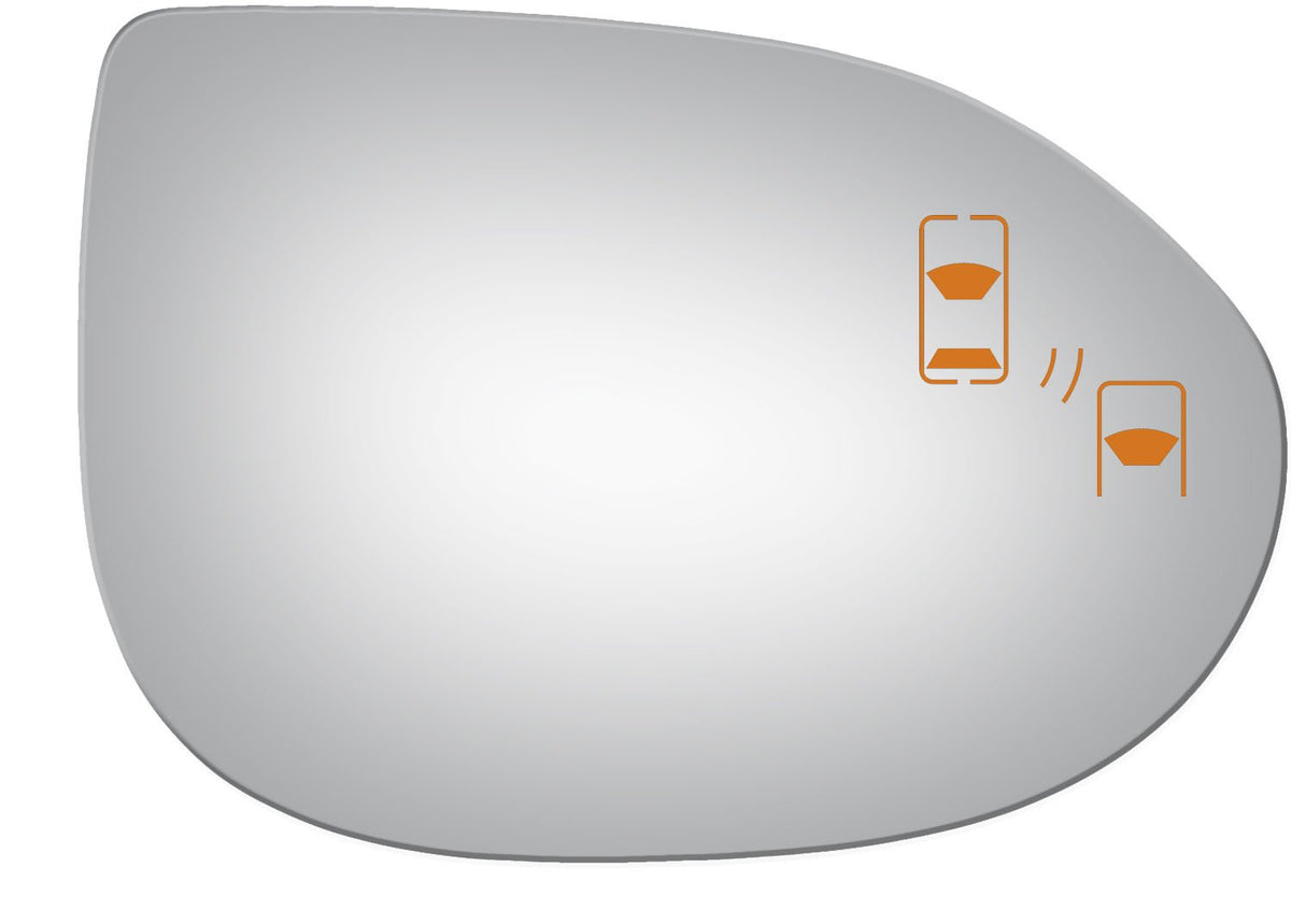 Passenger Side Replacement Mirror Glass Blind Spot Warning for 2009-2013 Mazda 6