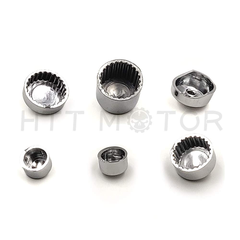 Httmt Mt247-003-Cd Chrome Bolts Toppers Caps Compatible With 1991-2012 Harley Davidson Dyna Glide Twin Cam