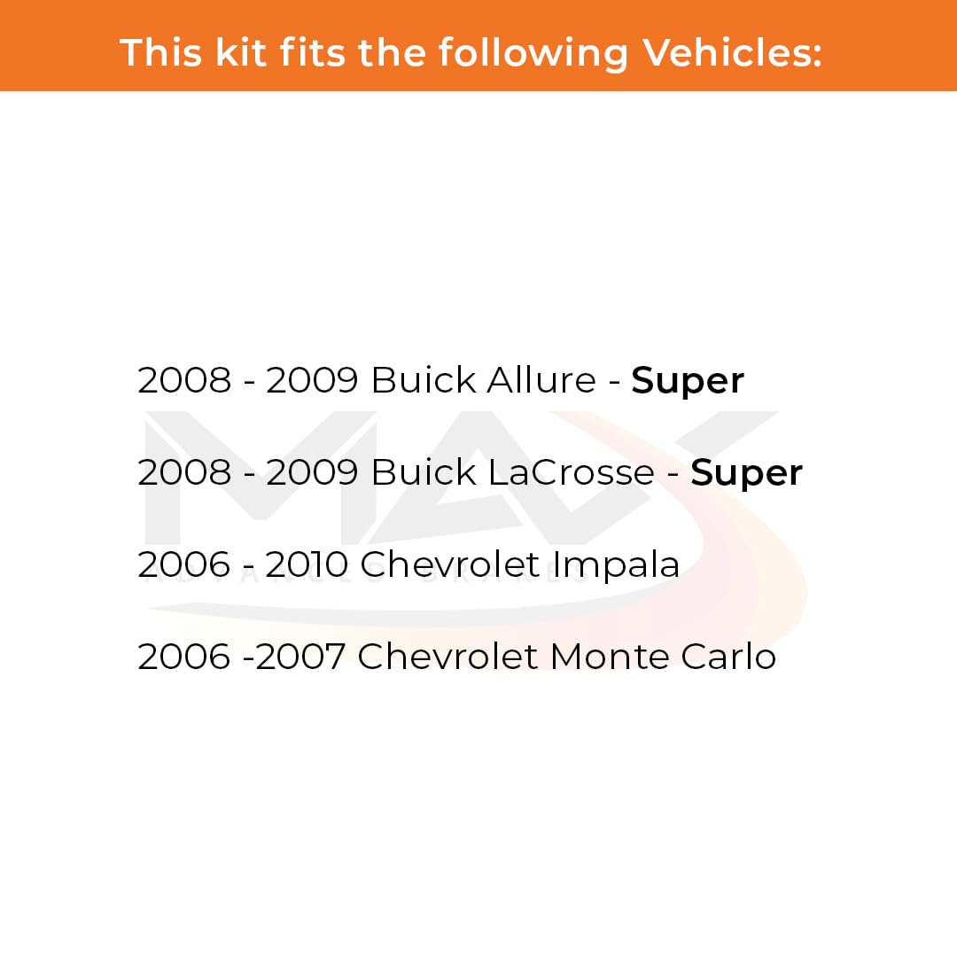 Max Advanced Brakes Rear Brake Kit Compatible With 2008 Buick Allure Lacrosse Compatible With Chevy Impala Monte Carlo Replaceme