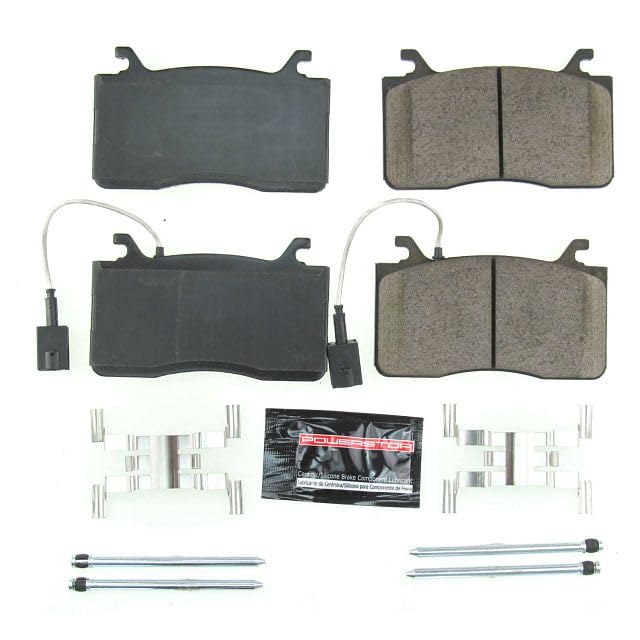 Power Stop Z23-2052 Front Z23 Evolution Sport Carbon Fiber Infused Ceramic Brake Pads with Hardware For Alfa Romeo Giulia 2017-2