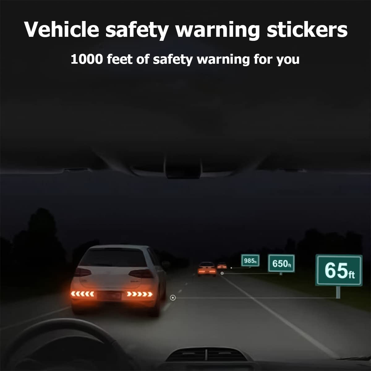 AUCELI 20PCS Car Arrow Reflective Stickers, Waterproof Vehicle Safety Warning Sign Decal for Rear Bumper Body Trunk, Universal S