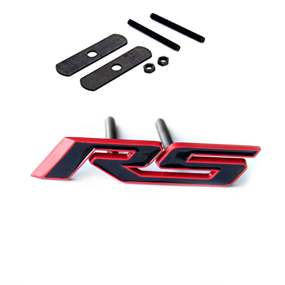 Yoaoo 1x OEM Grille Rs Emblem Badge 3D Compatible with Zl1 1LE Series Grill Red Frame Red Line