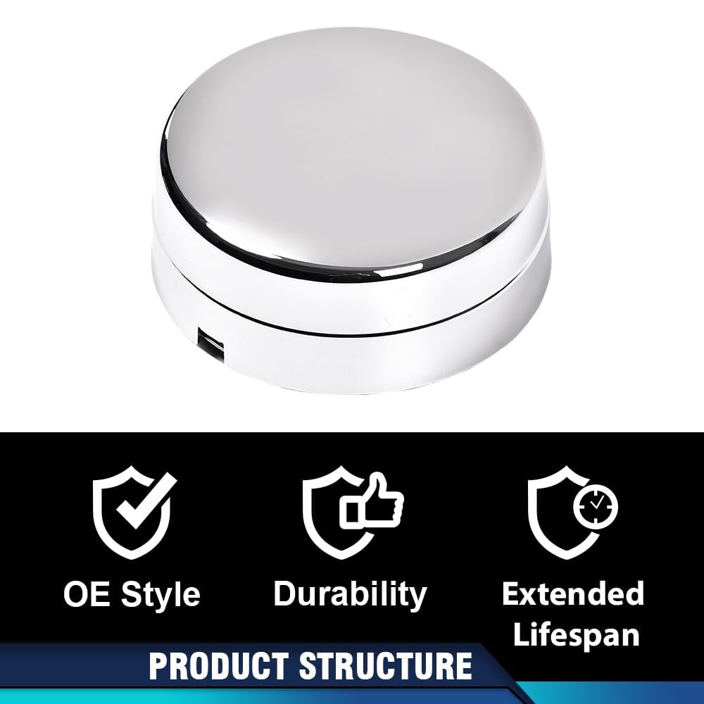 Pit66 Rear Wheel Center Hub Cap, Compatible With Dodge Ram 3500 2003-2017 1-Ton Dually 8-Lug 5 Slot 17'' Steel Chrome Rear Wheel