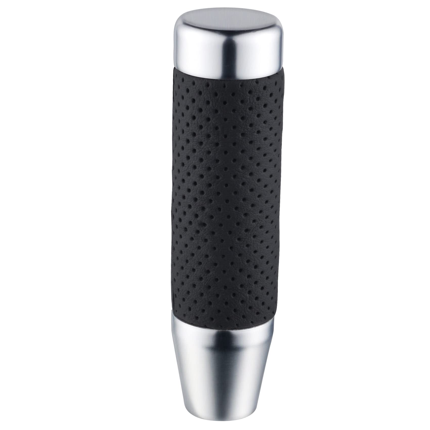 Abfer Weighted Shift Knob Short Stick Gear Shifter Adapter Leather Shift Knobs For Most Automatic Manual Vehicle Trucks,Silver