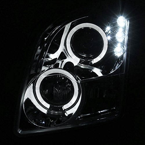 Spec-D Tuning Lhp-Fus06-Tm Ford Fusion Halo Chrome Clear Clear Projector Head Lights