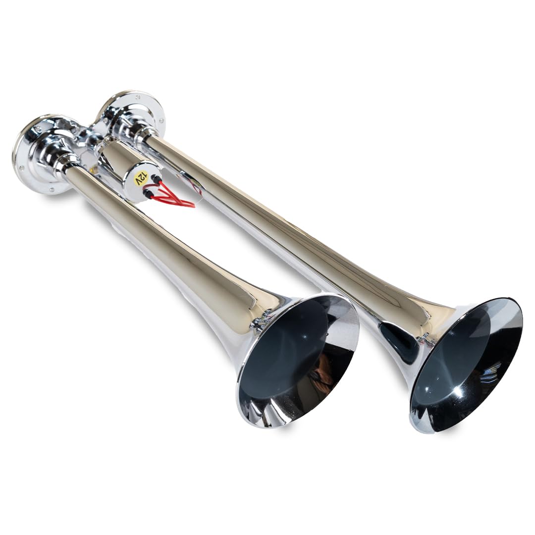 Kleinn Air Horns 102 Dual Truck Horn - Chrome-Plated Copper