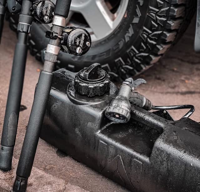 WaterPORT 3.8 Gallon Self-Pressurized Water Tank for Camping Showers, Bumper Mount or Bed Mount Vehicle Water Storage for Trucks