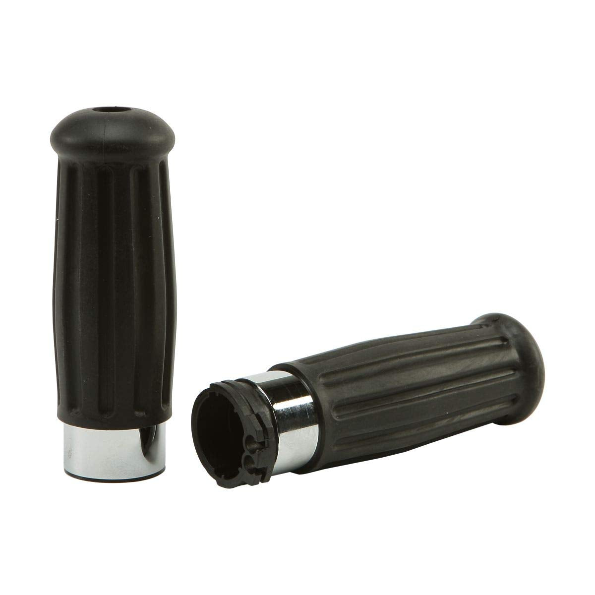 Harddrive Vintage Grips (Chrome/Black) For 88-95 Harley Flstc