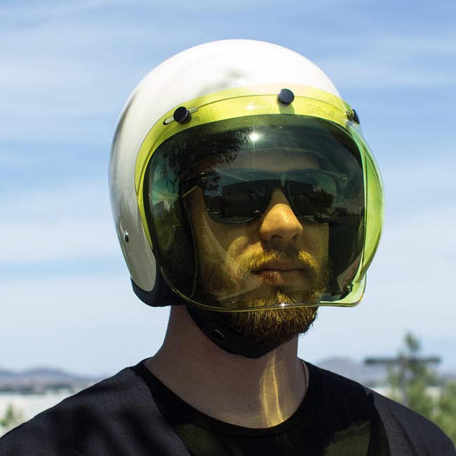 Biltwell Bubble Shield Yellow - Anti-Fog, Scratch Resistant, Uv/A Uv/B Resistant
