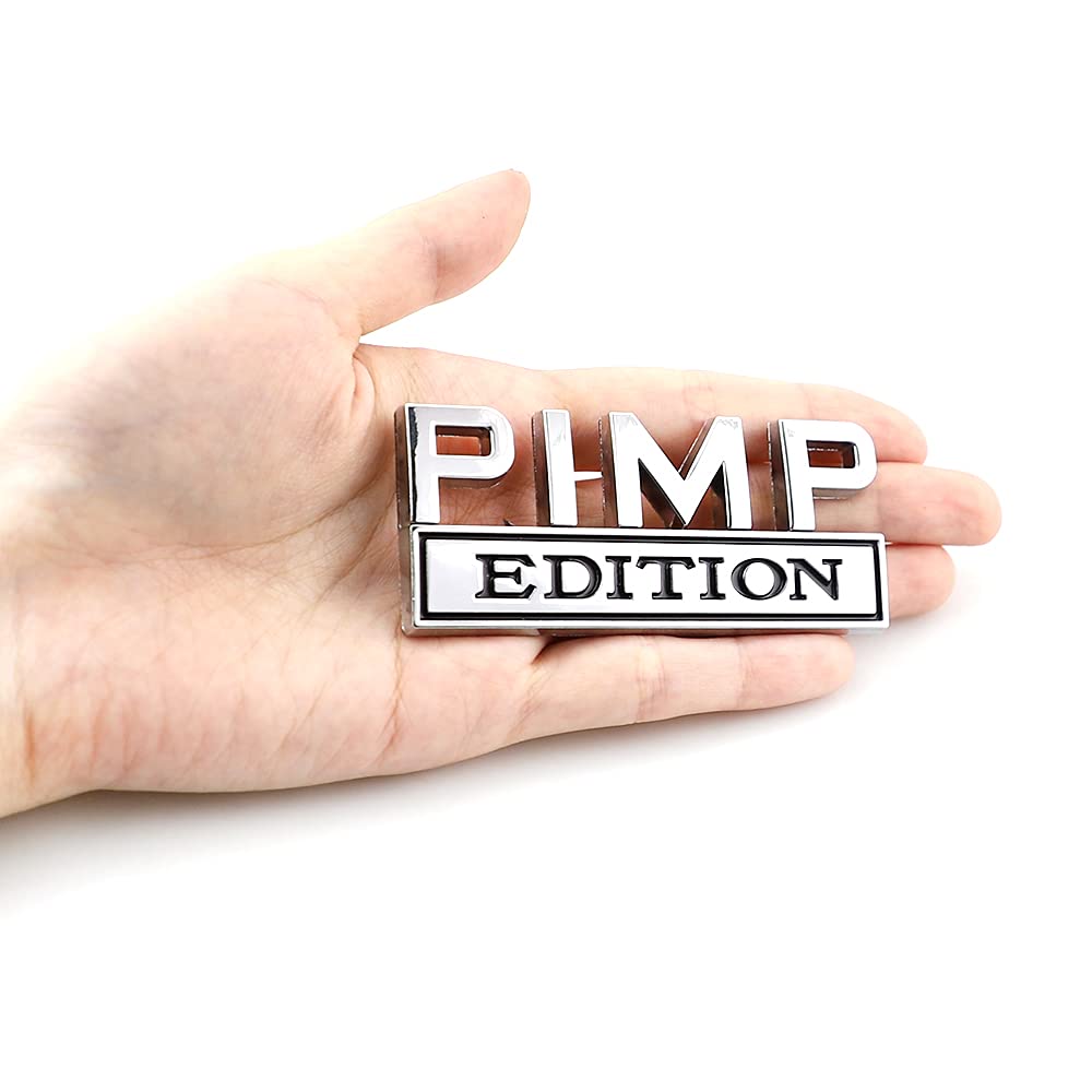 Carrun 2 Pcs Pimp Edition Emblem Car Side Rear Front Hood Trunk Door Bumper Metal Badge 3D Decal Sticker Fit For F150 F250 F350